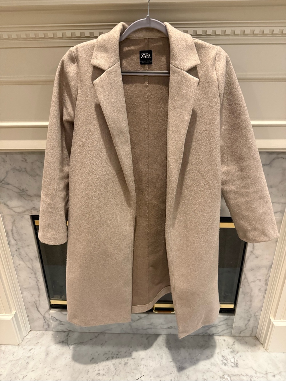 Zara Taupe Open Front Trench Coat